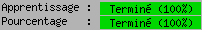 Apprentissage : 100% - Progression : 100%